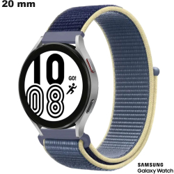 Bracelet Velcro Bleu 20mm Samsung de smartwatch Tissu