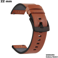 Armband aus PU-Leder für Samsung Smartwatch 22 mm in hochwertigem Braun