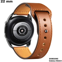 Armband 22 mm Braun Leder Samsung für Uhr \ Schnelle Lieferung