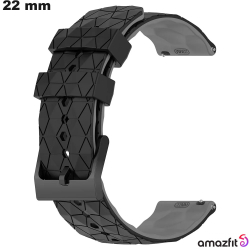 Bracelet Noir Amazfit 22 mm pour montre Caoutchouc