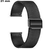 Verkauf von schwarzem Milanese-Uhrarmband aus Edelstahl 21mm