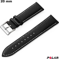Armband Schwarz Polar 20 mm Uhr Echtes Leder günstig