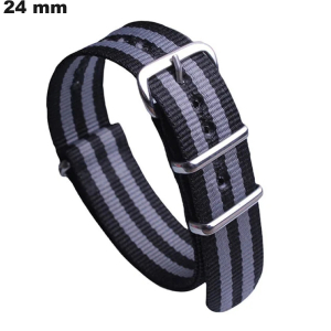 Bracciale Tessuto Nero orologio 24 mm ● Spedizione 24h