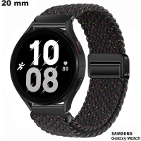 Acheter Bracelet Tissu tressé Samsung Noir 20 mm de montre