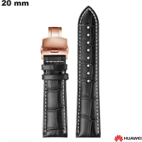 Armband für 20mm Uhr Echtleder Schwarz Huawei von hoher Qualität