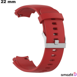 Bracciale in silicone 22 mm per smartwatch Rosso Amazfit