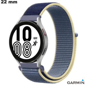 Armband 22 mm für Smartwatch Blau Stoff Garmin # Schnelle Lieferung