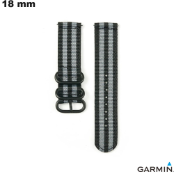 Garmin Zwarte Stofarmband 18 mm smart watch Zulu