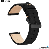 Armband 18mm Schwarz Echtes Leder Garmin Uhr von hoher Qualität