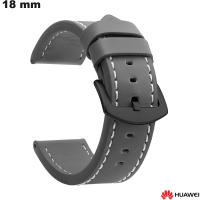 Gray Faux Leather Watch Strap for Huawei 18mm ● Fast Delivery