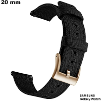 Braccialetto 20mm Nero stile artigianale orologio Tessuto Samsung economico