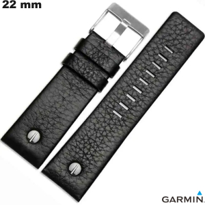 Black Bracelet 22 mm Genuine Leather Garmin / Best Price