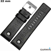 Armband Schwarz 22 mm Echtes Leder Garmin / Bester Preis