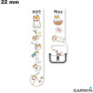 Armbanduhr Armband Weiß 22mm Hund Garmin Silikon kaufen