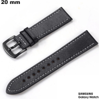 Echten 20 mm schwarzen Lederarmband für Samsung-Uhr kaufen