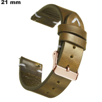 Armband Uhr Echtes Leder Grün 21mm | Versand in 24h
