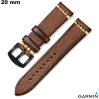Armband aus veganem Leder Braun Garmin retro 20 mm / Kostenloser Versand