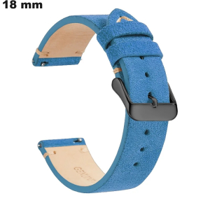 Armband aus echtem Leder 18 mm Vintage Blau für hochwertige Uhren