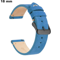 Armband aus echtem Leder 18 mm Vintage Blau für hochwertige Uhren