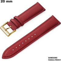 Bracciale in vera pelle 20 mm Rosso Samsung smartwatch economico