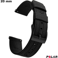 Kaufe Vintage Polar Smartwatch Armband 20 mm Schwarz Stoff
