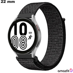 22mm Black Nylon Smartwatch Strap Amazfit