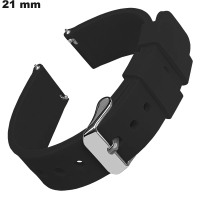 Armband 21mm flexibel für Uhr Silikon Schwarz: Versandkosten 3,99€