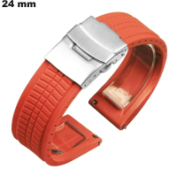 Bracelet 24 mm Rouge montre Caoutchouc