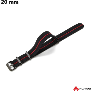Verkoop 20mm Zwart Nylon Horlogearmband voor Huawei Smartwatch