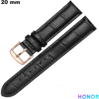 Verkauf von Honor 20 mm Armband echter schwarzer Lederuhr