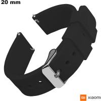 Bracelet Noir Caoutchouc Xiaomi 20mm montre connectée de qualité