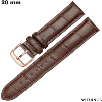 Armband für Uhr im Kroko-Effekt Braun 20 mm von Withings in Qualität