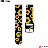 Schwarzes Huawei Silikonarmband für 20mm Uhren ● Versand 3,99€