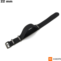 Braccialetto 22 mm per orologio connesso Xiaomi in Tessuto Nero di qualità