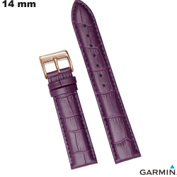 Bracelet smartwatch Violet Garmin Cuir véritable 14 mm