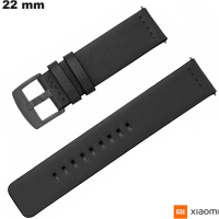 Verkauf Echtes schwarzes Lederarmband für Xiaomi Uhr 22mm