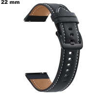 Echten Lederarmband 22 mm Universal Uhr Schwarz kaufen