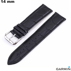 Bracciale smartwatch Nero Pelle autentica Garmin 14 mm