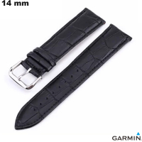 Buy Black Genuine Leather Smartwatch Bracelet Garmin 14 mm