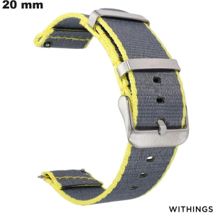 Armband für Withings Smartwatch Stoff Grau 20mm von hoher Qualität