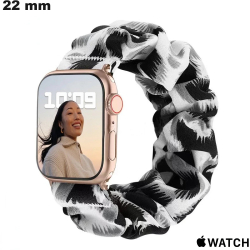 Bracelet montre Tissu Apple Watch 22 mm Noir