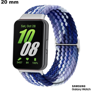 Armband 20 mm Nylon Blau für hochwertige Samsung Smartwatch