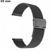 Armband Schwarz Edelstahl 22mm für Uhr / Kostenloser Versand