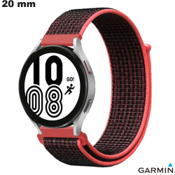 Bracelet Noir montre connectée Tissu Garmin 20 mm