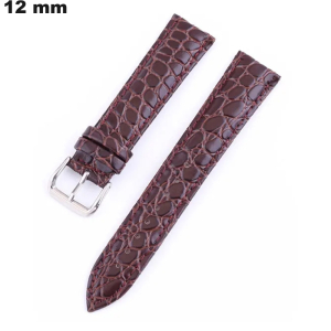 Echtlederarmband 12mm Braun Kroko-Optik günstig