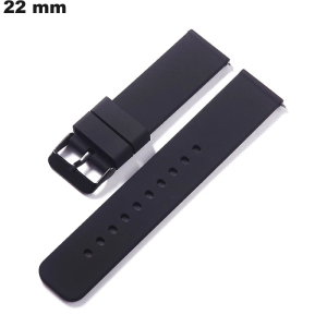 Bracelet Noir montre Caoutchouc 22 mm # Port Gratuit dès 20€