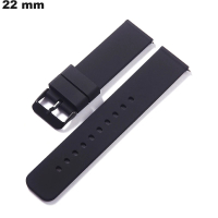 Bracelet Noir montre Caoutchouc 22 mm # Port Gratuit dès 20€