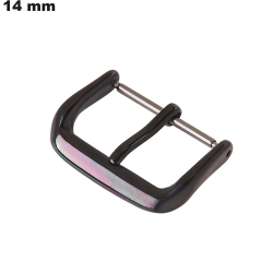 Black Watch Strap Ardillon Stainless Steel 14 mm