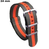 Armband 24mm Tissu Vert für Uhr # Schneller Versand