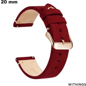 Verkauf Armband 20 mm Rot Echtes Leder Withings für Uhr